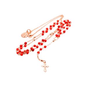 Rosary With Red Semi Precious Stones -0