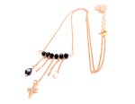 Necklace Rose Gold With Black Balls-0