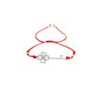 Red Handmade Bracelet With Key And White CZ-0
