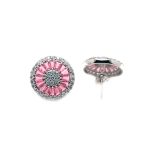Pink Round Earrings-4098