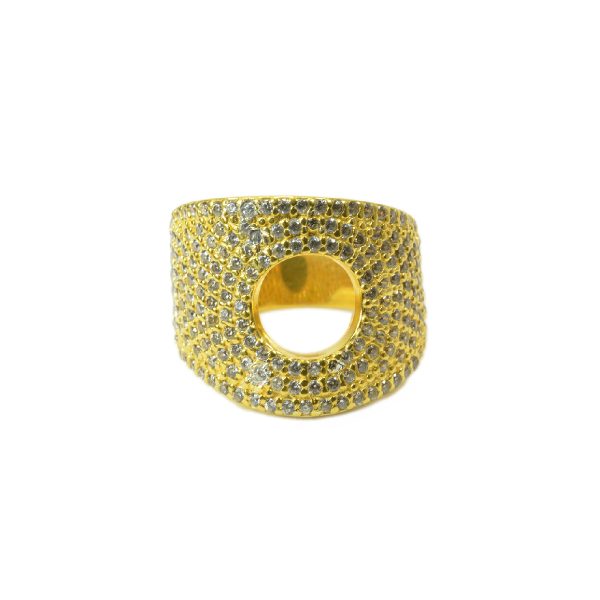 Gold Plated Ring With White CZ -0