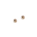 Gold 14κ Pearls Stud Earrings And White CZ-0