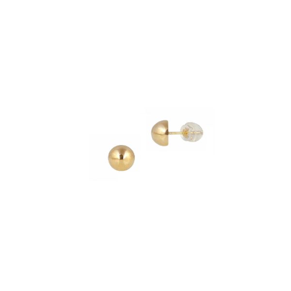 Gold 14κ Half Ball Stud Earrings -0