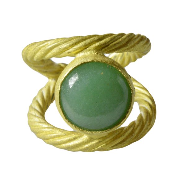 Gold Plated Ring With Aventurine-0