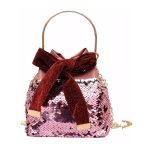 Red-Pink Sequins Pouch Back -0