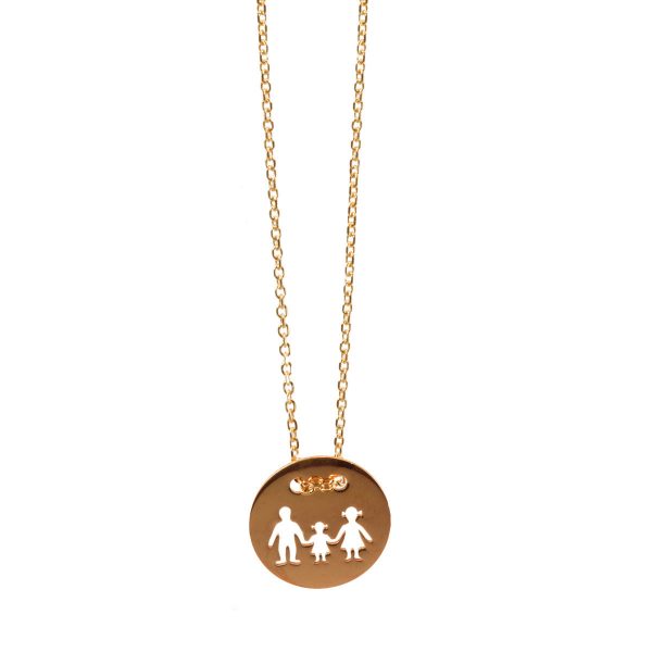 Rose Gold Round Family Necklace-0