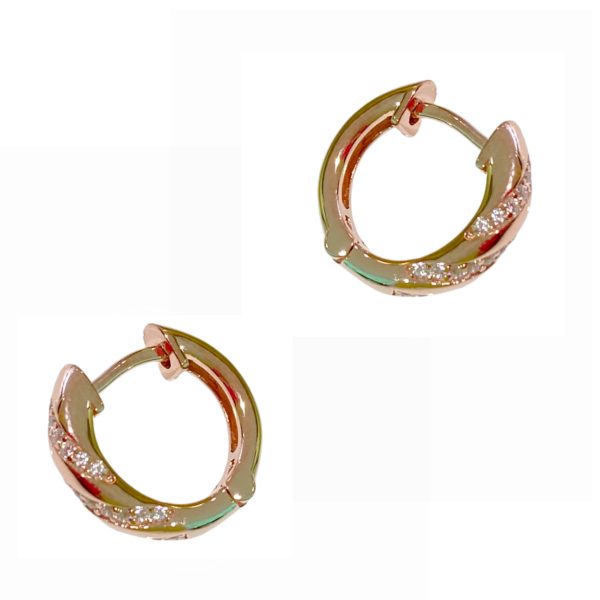 Rose Gold Hoops With CZ-0