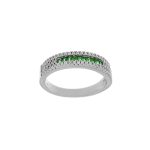 Half Riviera Ring With Green CZ-0
