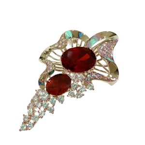 Brooch With Red CZ-0