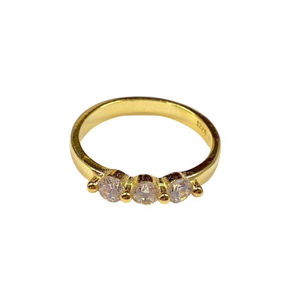 Gold Ring With Three CZ-0
