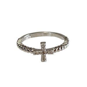Ring With CZ Cross-0