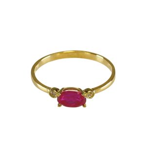 Gold Ring 9k With Ruby CZ-0