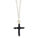Onyx Long Necklace With Cross-0