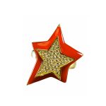 Ring Star With Red Enamel-0