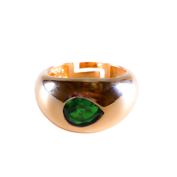 Rose Gold Ring With Emerald CZ-0