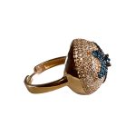 Rose Gold Ring With Ligth Blue CZ Star-15322
