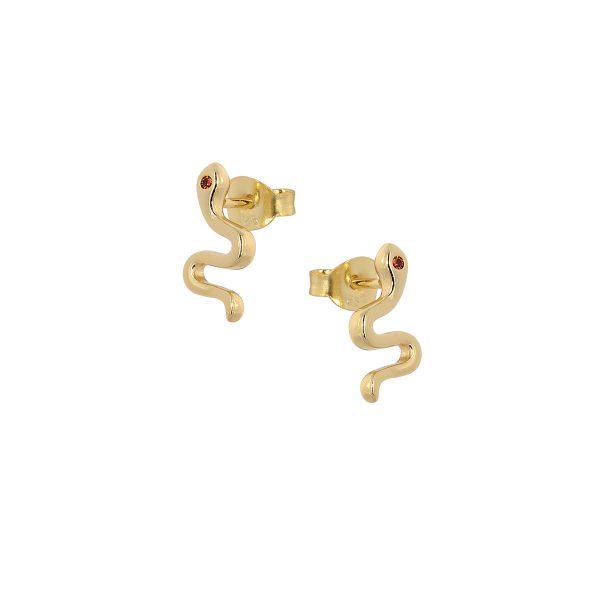 Gold Stud Snakes Earrings -0