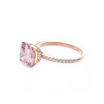 Rose Gold Ring With Pink CZ-15300