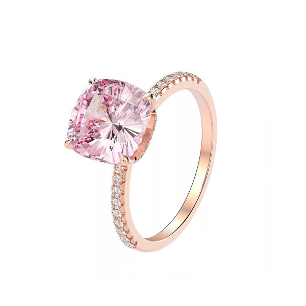 Rose Gold Ring With Pink CZ-0