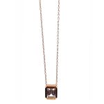 Rose Gold Necklace With White CZ-0