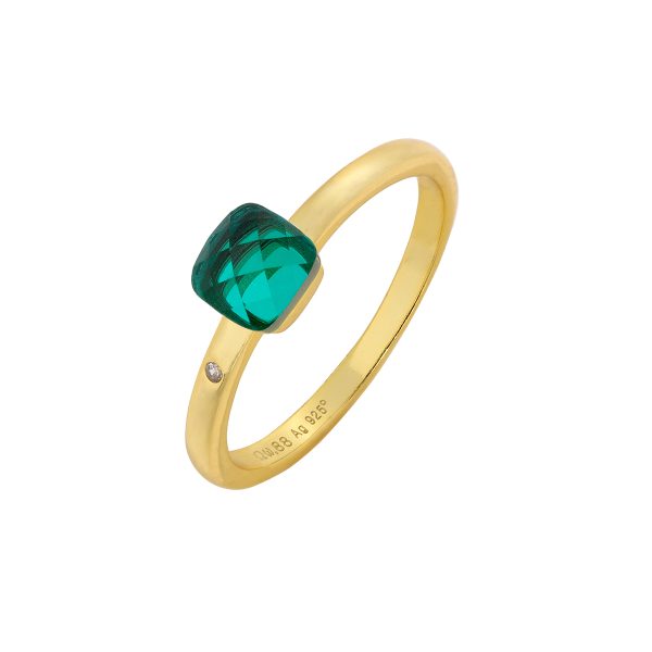 Gold Ring With Green CZ-0