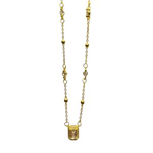 Gold Necklace With Drop CZ-0
