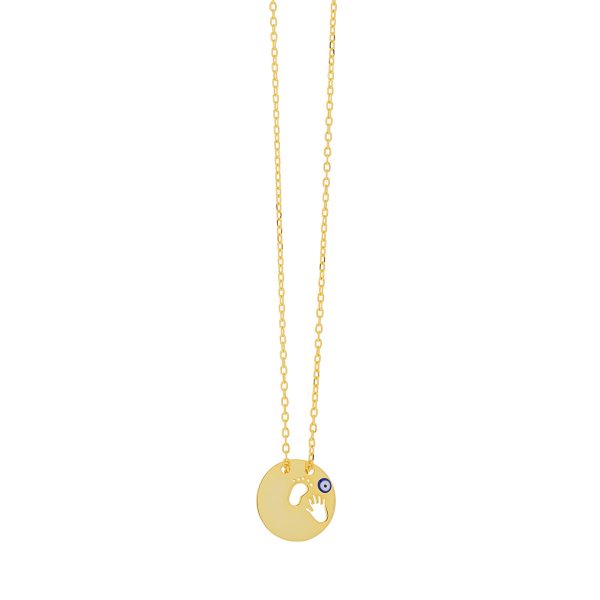 Gold Necklace With Evil Eye-0