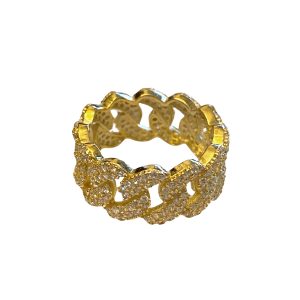 Gold Chain Ring With CZ-0