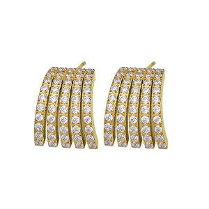 Festive L CZ Gold Earrings-0