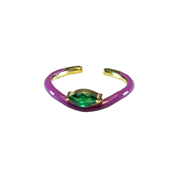 Ring With Purple Enamel