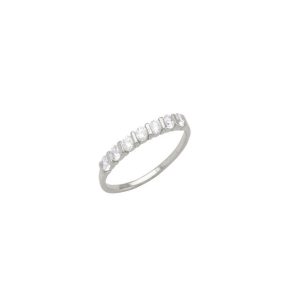 Rhodium Ring With White CZ