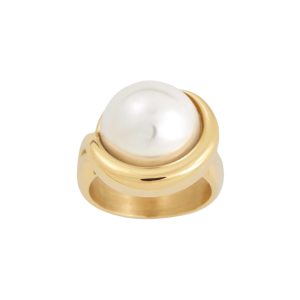 124633 Parisian Pearl Ring Maxi Gold Δαχτυλίδι Από Επιχρυσωμένο Ατσάλι