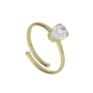 A4361-07DA EUNOIA COLLECTION Victoria Cruz Δαχτυλίδι Από Επιχρυσωμένο Ασήμι 925 Και Κρύσταλλο