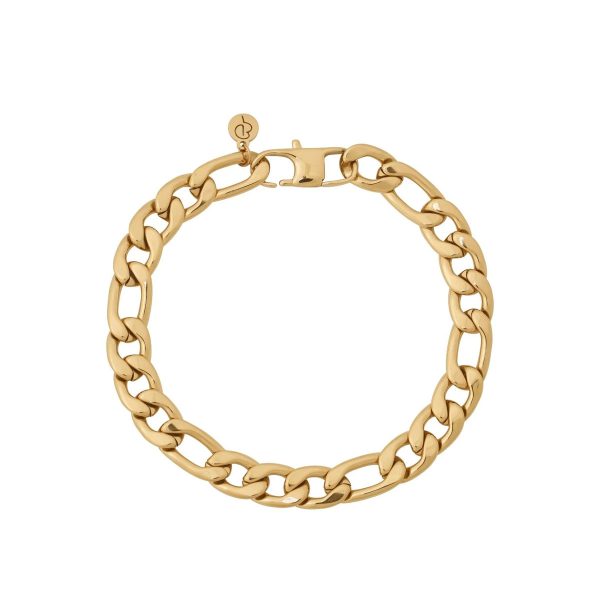 Βραχιόλι Χοντρή Αλυσίδα Από Επιχρυσωμένο Ατσάλι 125135 Figaro Bracelet L Gold