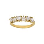 Δαχτυλίδι Από Επιχρυσωμένο Ατσάλι Με Καρδιές Κρύσταλλα 125238 Sweetheart Ring Multi Gold