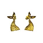 Mermaid Tail Gold Plated Stus Earrings