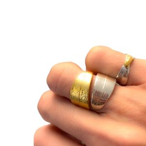 Σεβαλιέ Δαχτυλίδι Με Φύλλα Ελιάς Από Επιχρυσωμένο Ασήμι 925