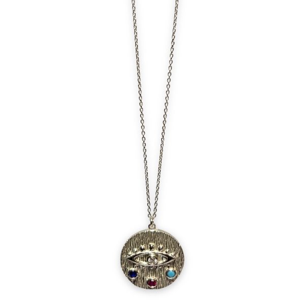 Rhodium Necklace With Evil Eye