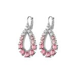 DYRBERG/KERN ZANETTA EARRING 420079 Σκουλαρίκια Από Επιροδιωμένο Ατσάλι Με Ροζ Κρύσταλλα