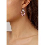 DYRBERG/KERN ZANETTA EARRING 420079 Σκουλαρίκια Από Επιροδιωμένο Ατσάλι Με Ροζ Κρύσταλλα