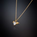 CHIARA FERRAGNI CUPIDO J19AVH01 Gold Necklace With Stone Heart With Wings