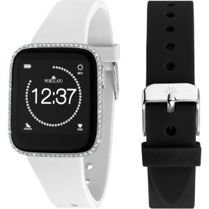 R0151167516 Smartwatch Morellato Ρολόι Με Λευκό & Μαύρο Λουράκι Σιλικόνης