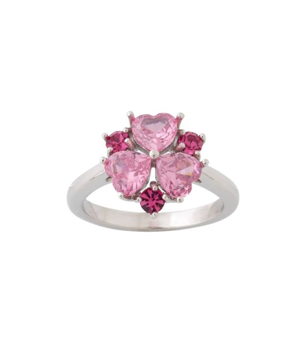 125497 Heart Sparkle Ring Pink Steel Edblad