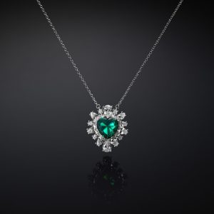 CHIARA FERRAGNI EMERALD J19AWJ02 Silver Necklace With Green Stone