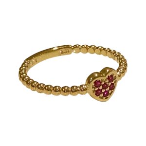 Gold Ring With Heart And Cz