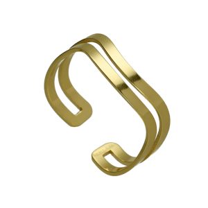 A4641-DA Δαχτυλίδι Διπλό Από Επιχρυσωμένο Ασήμι 925 Victoria Cruz