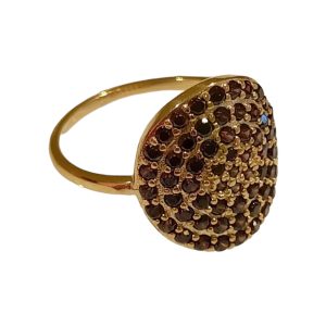 Δαχτυλίδι Σεβαλιέ Από Επιχρυσωμένο Ασήμι 925 Με Καφέ Ζιργκόν