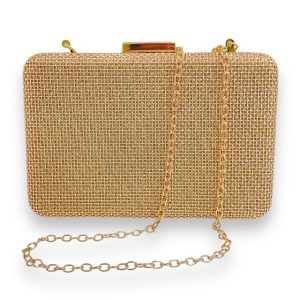 Textured Gold Colored Clutch Bag