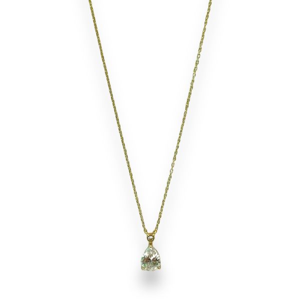 Gold Plated Necklace With White Cz