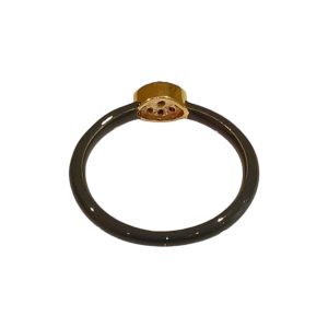 Δαχτυλίδι Μάτι Με Γκρι Σμάλτο Και Ζιργκόν Από Επιχρυσωμένο Ασήμι 925
